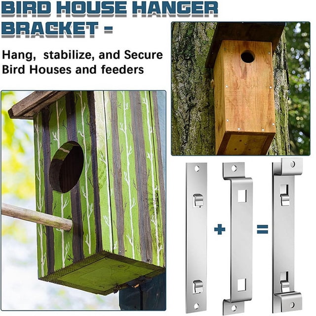 1 Juego de Soportes para Colgar Casas de PáJaros, Soporte de Montaje Estable de Acero Galvanizado A Prueba de óXido para Asegurar Casas de PáJaros
