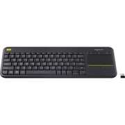 Logitech K400 Plus Wireless Touch TV Keyboard With Easy Media Control and Built-in Touchpad, HTPC Keyboard for PC-connected TV, Windows, Android, ChromeOS, Laptop, Tablet