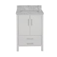 thumbnail image 3 of California 24" Bathroom Vanity with White Cabinet and Carrara Marble Top, 3 of 6