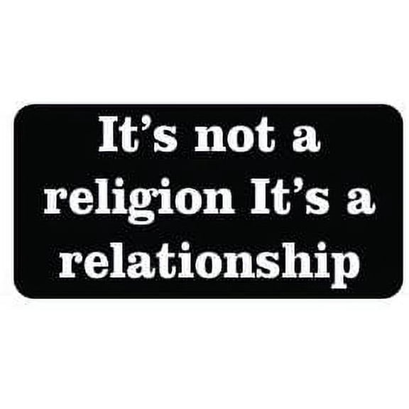 Pair of It's Not a Religion It's a Relationship Funny Hard Hat/Helmet Vinyl Decal Sticker