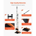 thumbnail image 2 of KFFKFF Broom and Dustpan Set, Durable Combo with Self-Cleaning Teeth, Upright Standing Dustpan with Long Metal Handle, Suitable for Home, Office, Restaurant, Dorm, Black and Orange, 2 of 9