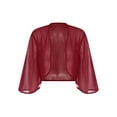 thumbnail image 3 of HULIJA Women's Elegant Open Front Cardigans Chiffon Wraps Shawls Bolero Shrug Burgundy L, 3 of 7