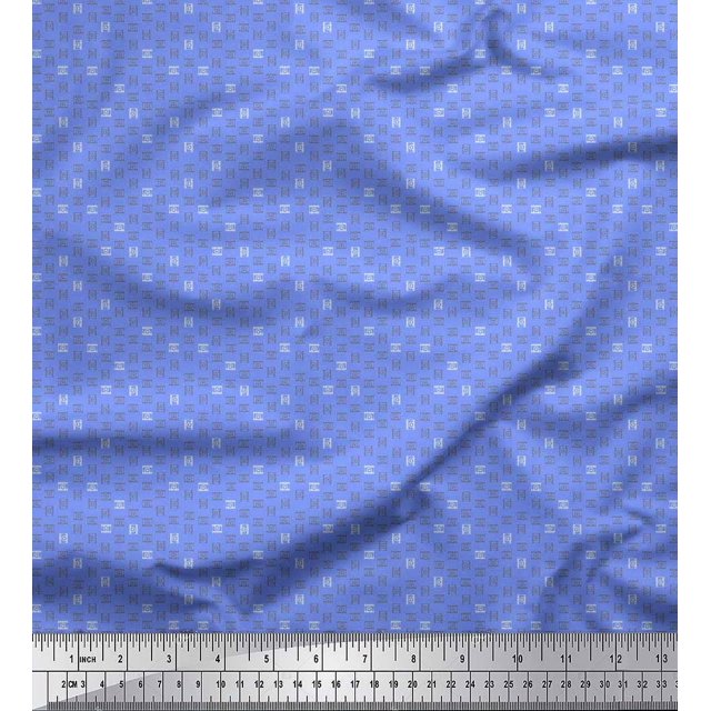 Soimoi Rayon Fabric Video Player Icon Shirting Printed Fabric 1 Yard 56 Inch Wide