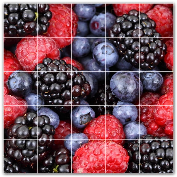 Picture-Tiles.com: Fruit Ceramic Tile Wall Mural WAL500706-55S. 21.25"W x 21.25"H using (25) 4.25" x 4.25" Ceramic Tiles-Satin Finish