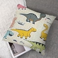 thumbnail image 7 of BANET  Pillow Cases Set of 2 Colorful Childish Dinosaurs in the Jungle on Checker Plaid Satin Pillowcase for Hair and Skin, Soft Breathable Bed Pillow Cover, Decorative Pillow Cases 24x24in, 7 of 7