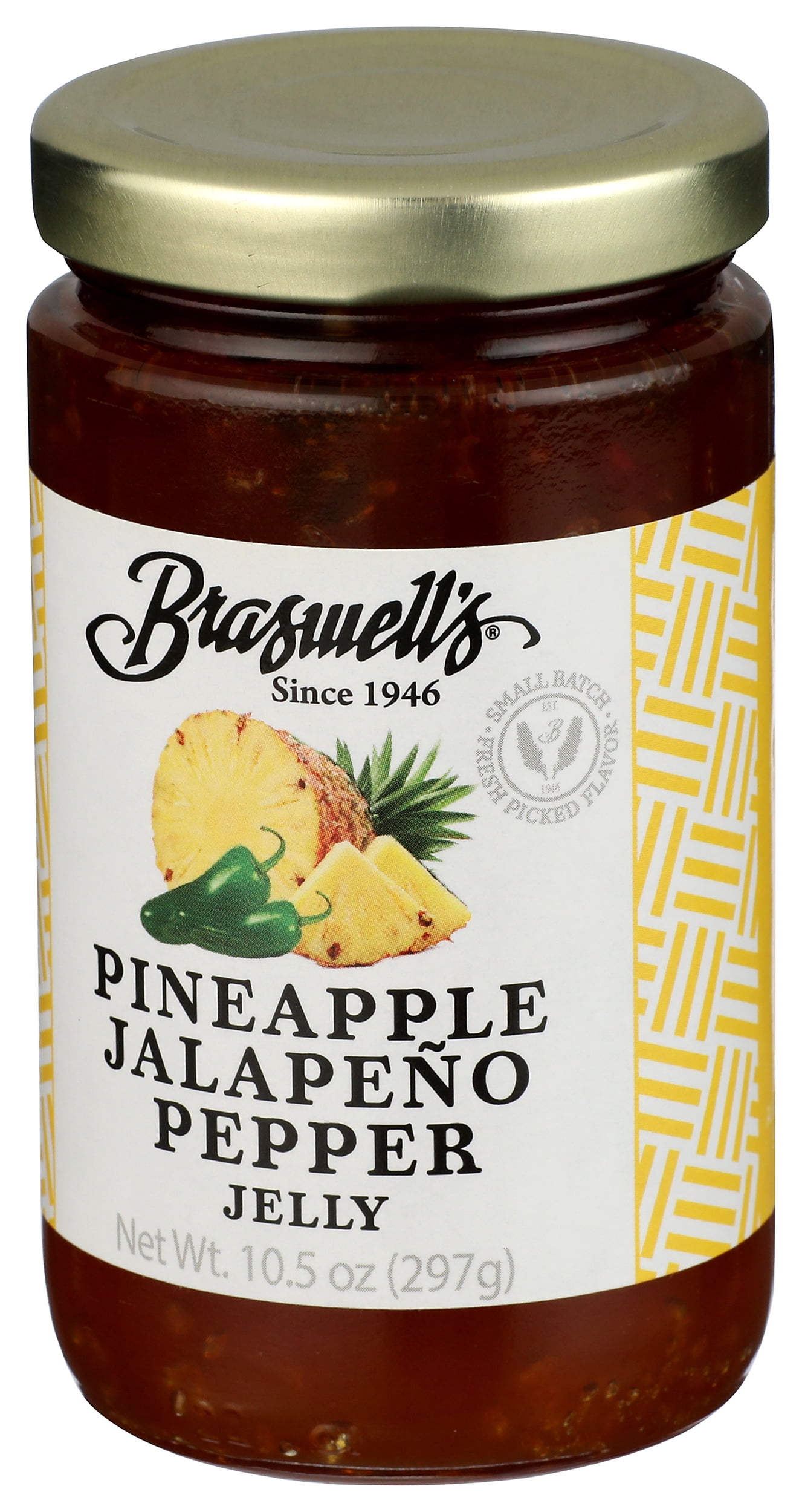 Pack of 6, Braswell Pineapple Jalapeno Pepper Jelly, 10.5 oz