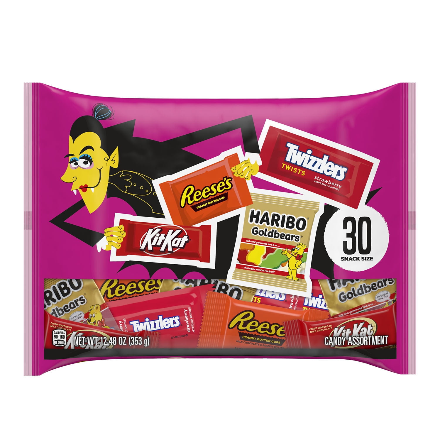 Hershey Assorted Flavored Snack Size Halloween Candy, Bag 12.48 oz, 30 Pieces