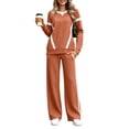 thumbnail image 5 of Inleife Women Color Block Tracksuit 2 Piece Outfit Set, Long Sleeve Crew Neck Sweatshirt & Wide Leg Pants With Pockets, Casual Loungewear Sports Suit, 5 of 6