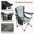 thumbnail image 6 of Alpha Joy Camping Chair Oversized Portable Folding Chair Heavy-Duty Steel Frame Support 350 LBS, Black Grey, 6 of 8