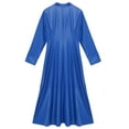 thumbnail image 7 of Aislor Women PU Leather Long Sleeve Dress Jacket Outwear Full Long Trench Coats Punk Zipper Front Blazer Size S-4XL Royal Blue XL, 7 of 7