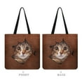 thumbnail image 6 of Renewold Cat Brown Canvas Tote Bag for Women Girls, Fashion Animal Pattern Reusable Large Capacity Beach Bag with Inner Pocket for Wedding Birthday Holiday Travel, 6 of 6