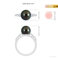 thumbnail image 5 of Angara Tahitian Cultured Pearl Ring with Graduated Diamonds in 14K White Gold for Women | June Birthstone Jewelry for Her, 5 of 8