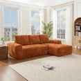 thumbnail image 3 of Gewnee Orange L-Shaped Sectional Sofa, High-Quality Chenille Fabric with High-Density Sponge, for Living Room, 3 of 7