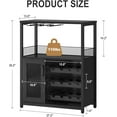 thumbnail image 2 of Wine Bar Cabinet with Detachable Rack, Coffee Bar with Glass Holder & Mesh Door, 2 of 7