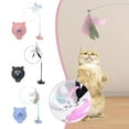 thumbnail image 4 of Feather Teaser Cat Toy Retractable Feather Cat Teaser with Suction Cup Interactive Teaser for Kitten Cats - Blue, 4 of 8
