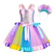 thumbnail image 1 of YONGHS Robe Sirène pour Filles avec Serre-Tête Robe de Princesse de Fête d'Anniversaire pour Enfants Déguisement Rose 10-12 Ans, 1 of 7