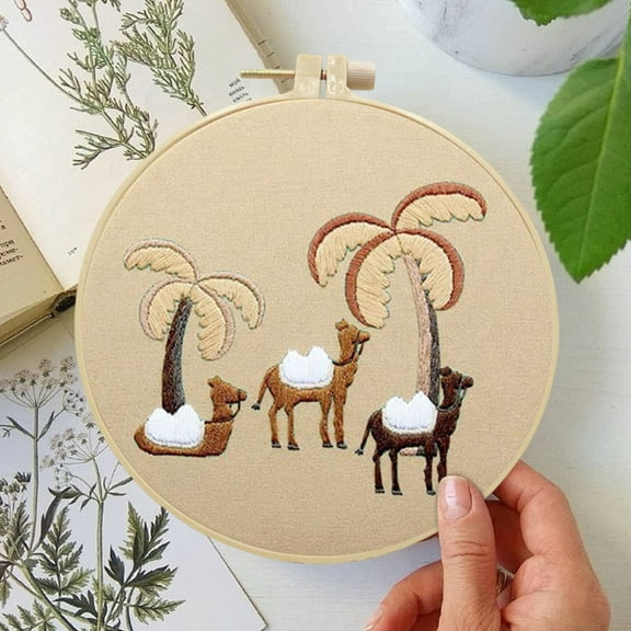 Xecvkr Vintage Religious Embroidery DIY Hand Made Fabric Material Needlework Kit Christmas Ornament Decorative Craft 15cm Stretch 1 Bag