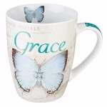 Botanic Garden Breakfast Mug - Botanic Butterfly Blessings Blue