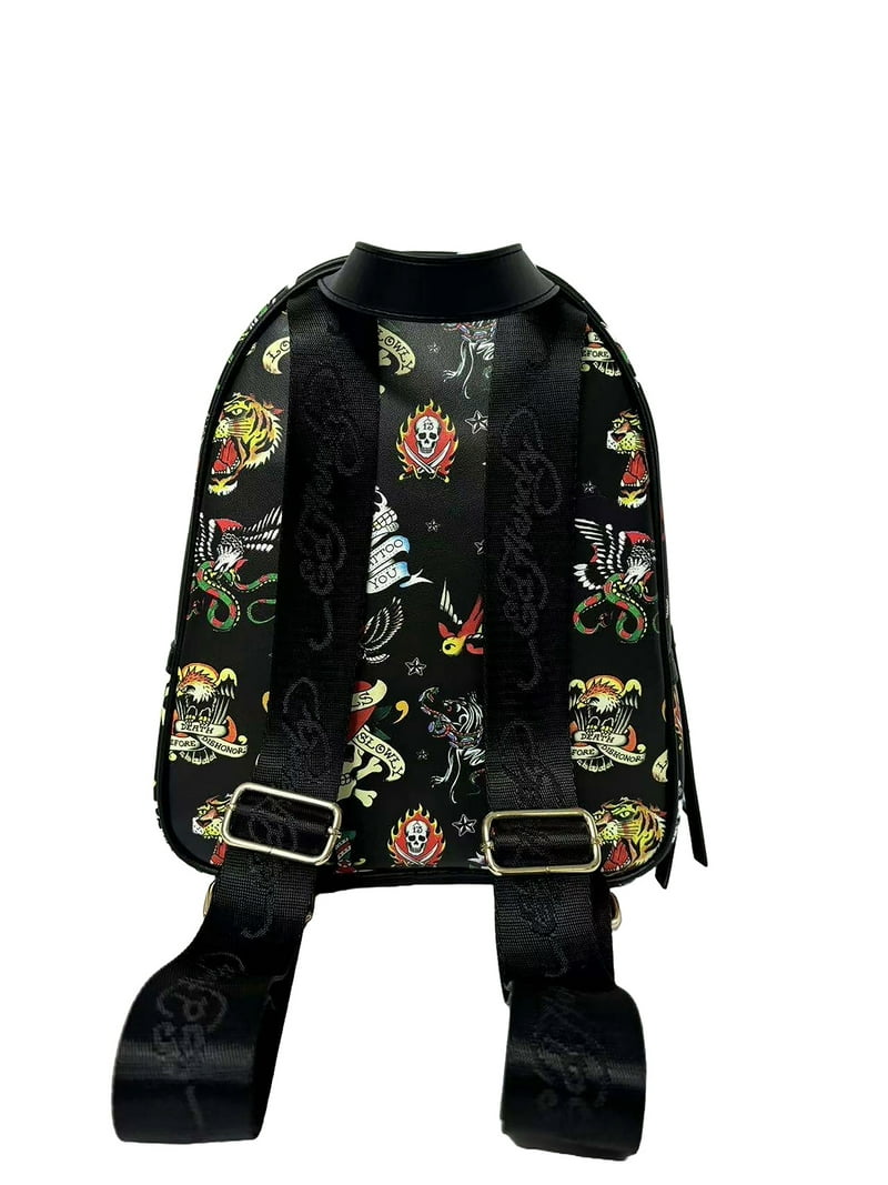 Ed Hardy Cara Tattoo Print Backpack - Multicolor Design 