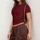 thumbnail image 2 of Camisetas de manga corta ajustadas y modernas para mujer: corte básico y sexy, perfectas para combinar con vaqueros o pantalones cortos, tejido suave para el verano, tallas S-XXL., 2 of 6