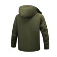 thumbnail image 5 of Huowey Mens Coat Winter Warm Thick Fuzyy Wool Thermal Lined Solid Color Full Zip Hooded Jacket Soft Comfy Outdoor Casual Comfortable Athletic Outwear,Army Green,M, 5 of 5