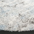 thumbnail image 3 of SAFAVIEH Lindsay Edna Distressed Polyester Shag Area Rug, Grey/Blue Ivory, 6'7" x 6'7" Round, 3 of 8