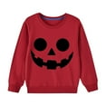 thumbnail image 4 of Toddlers' Long-Sleeve T-Shirts Long Sleeve Hooded Blouse Fall and Winter Middle Big Girls Boys Heart Print Long Sleeve Top Sweater Red 3 Years, 4 of 4