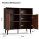 thumbnail image 2 of 3.15 estilo rural kitchen sideboard buffet gabinete - 2 abiertos estantes, gorgeous burl texture, walnut, para dining & sala de estar, 2 of 7