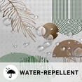 thumbnail image 3 of Boho Shower Curtain for Bathroom Green Abstract Arch Leaves Brown Geometric Bath Curtains Waterproof Fabric with Hooks for Home Decor, 72Wx72H, 3 of 6