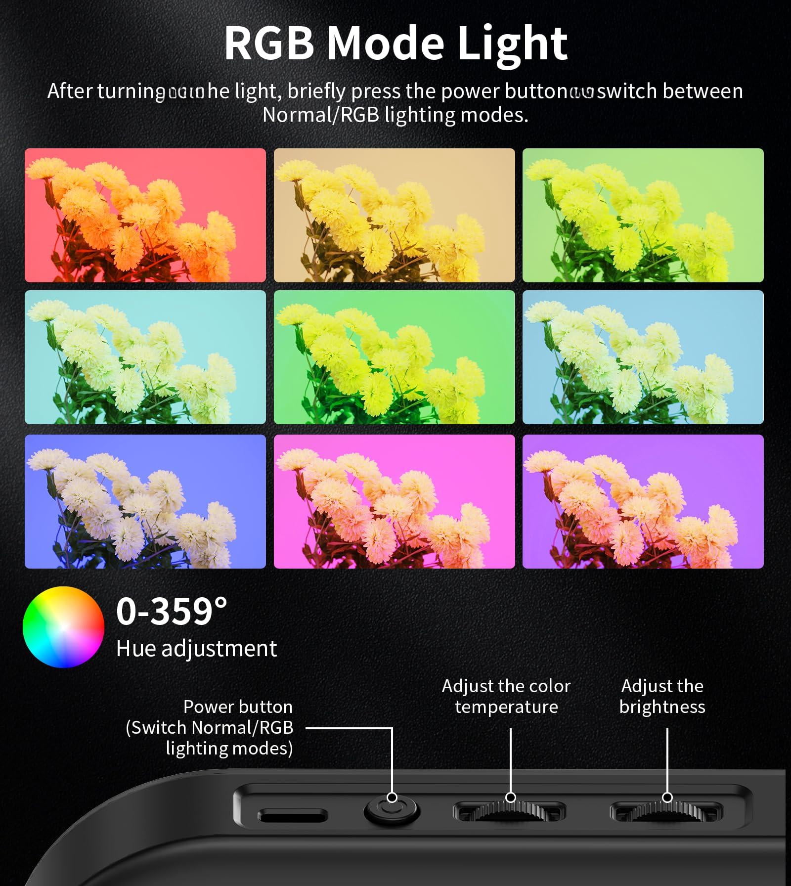 Magnetic 6000mah Rgb Selfie Ring Light For 448 Led Rechargeable Phone With Mini Tripod Stand  Double-sided Handheld Stabilizer Magsafe/phones/video Recording/photos