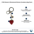 thumbnail image 3 of CTM  Rhinestoned Shimmer Strawberry Bag Charm (Women), 3 of 3