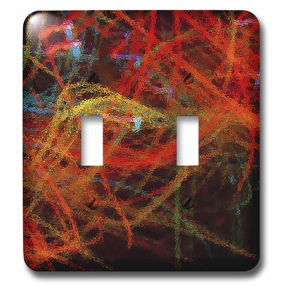 3dRose, Red, Yellow and Blue Primary Colored Lights Scribbled, double toggle switch