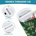 thumbnail image 3 of Yayeee 40oz Double-Wall Insulated Stainless Steel Tumbler with Handle Bottle, Brown Christmas Gingerbread, 3 of 8