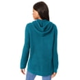 thumbnail image 2 of Roaman's Women's Plus Size Thermal Waffle Hoodie Zip Up Cardigan Jacket, 2 of 6