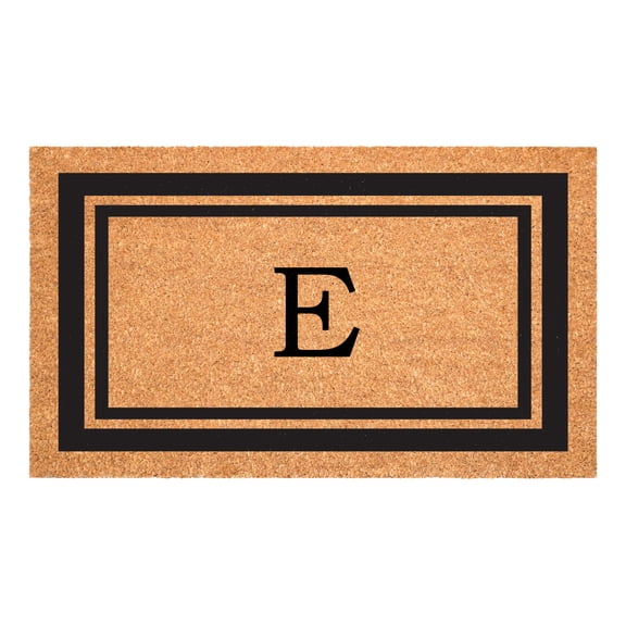 Calloway Mills Black Border 24" x 36" Monogram Outdoor Doormat (Letter E)