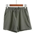 thumbnail image 4 of JINMGG 2024 Summer Plus Womens Shorts Clearance,Women's Shorts High Waist Linen Loose Casual Thin Wide Leg Linen Shorts Green XL, 4 of 8