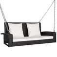 thumbnail image 1 of Patiojoy Outdoor Wicker Porch Swing Bench 2-Person Patio Rattan Swing Chair W/ Soft Cushions White, 1 of 8