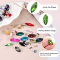 thumbnail image 3 of Uxcell 36 Pcs Horse Eye Shape Rhinestones, 9 x 18 mm Point Back Rhinestone Beads for Jewelry Making Crafts Costume Crystal Embellishments, Grass Green, 3 of 6