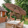 thumbnail image 3 of Ainfox 10ft Patio Umbrella 3 Tiers,Outdoor Table Market Umbrella w/Tilt Adjustment and Crank for Garden,Deck,Beach,Backyard,Pool,Coffee, 3 of 8