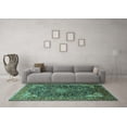 thumbnail image 3 of Ahgly Company Indoor Square Medallion Turquoise Blue Traditional Area Rugs, 6' Square, 3 of 4
