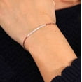 thumbnail image 4 of Rainbow Moonstone 3mm Round Shape Faceted Cut Beads 7 inch Rose Gold Plated Clasp Bracelet for men, women, unisex. Link Chain Stacking Bracelet.|LINK_05730, 4 of 5