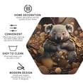 thumbnail image 3 of Kdxio Cute Fallen Leaf Koala Funny Coasters,4 Pcs Leather Coasters,Housewarming Gifts,Protect Furniture from Water Marks Scratch and Damage, 3 of 6