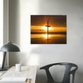 thumbnail image 3 of COMIO  Christian Wall Art Crosses for Wall Decor Red Sunset Cross on The Sea Religious Jesus Christ Spiritual Canvas Prints Wall Art Home Decor for Living Room Bedroom Framed Ready to Hang, 3 of 4
