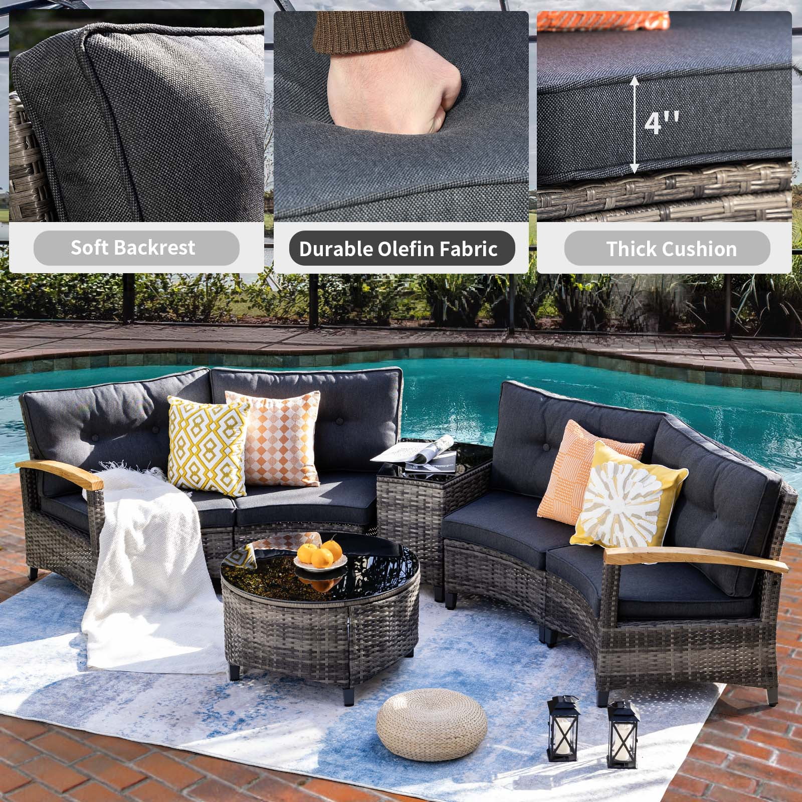 MEISSALIVVE 9-Piece Outdoor Patio Furniture Set
