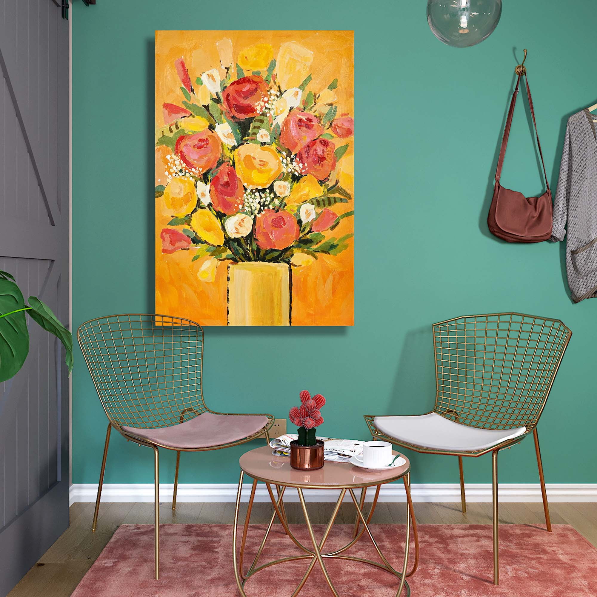 Floral Oil Painting Art Catching My Breath 24x36 Canvas by