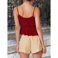 thumbnail image 4 of Women's Summer Fashion Tops, Blouses & Tees - Solid Color Ruffled Spaghetti Strap Crop Top, 4 of 5