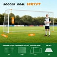 thumbnail image 5 of ABORON Soccer Goals for Backyard 18 x 7FT, Outdoor Steel Soccer Goal W/Net Youth Adult Football Training Games,White, 5 of 7