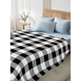 thumbnail image 4 of Black and White Plaid King Size Flat Sheet, Wrinkleproof & Fadeproof Cooling Flat Bed Sheet Only, Farmhouse Checkered Buffalo Breathable Soft Bedding Top Sheets 105 x 98 Inches, 4 of 8