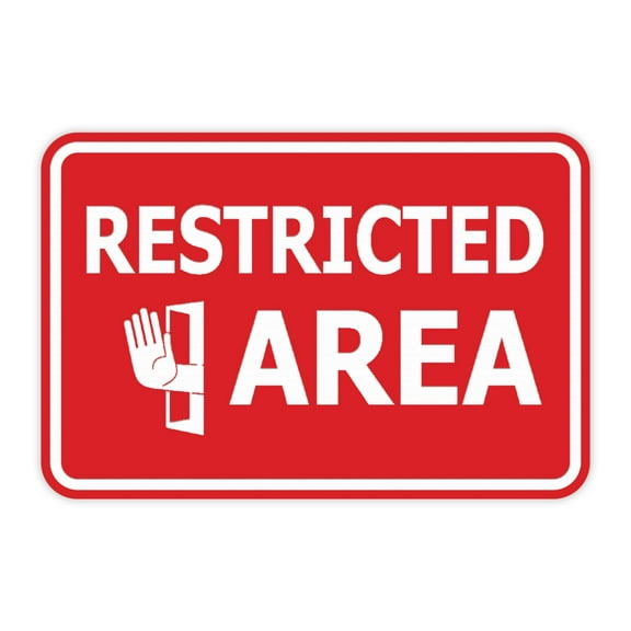 Classic Framed Restricted Area Sign (Red) - Large