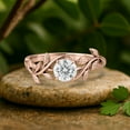 thumbnail image 2 of JeenMata 0.50 Carat Round Cut Moissanite Bohemian Engagement Ring - Vintage Moissanite Promise Ring - 18k Rose Gold Plating for Women, 2 of 9